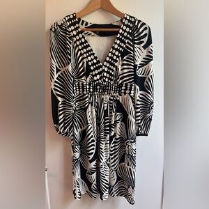 Nine West Black and White Patterned Dress